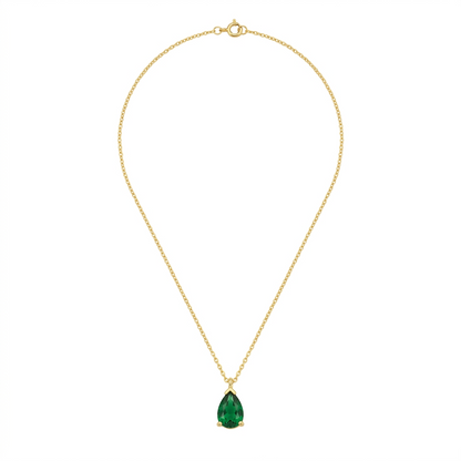 Drop Emerald Necklace