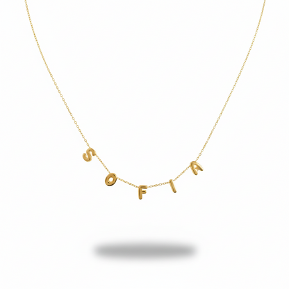 Custom 3D Bubble Letter Name Necklace
