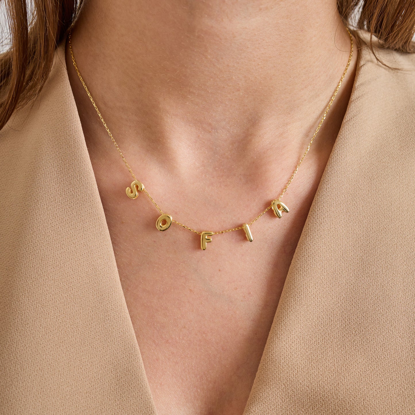 Custom 3D Bubble Letter Name Necklace