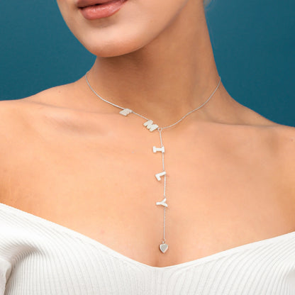 Mother of Pearl Lariat Name Necklace