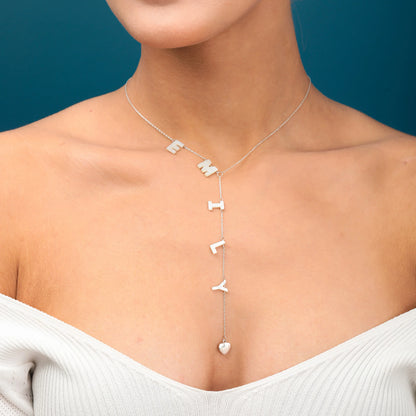 Mother of Pearl Lariat Name Necklace