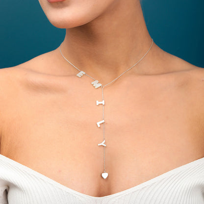 Mother of Pearl Lariat Name Necklace