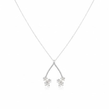 Flower Wishbone Ring Holder Necklace